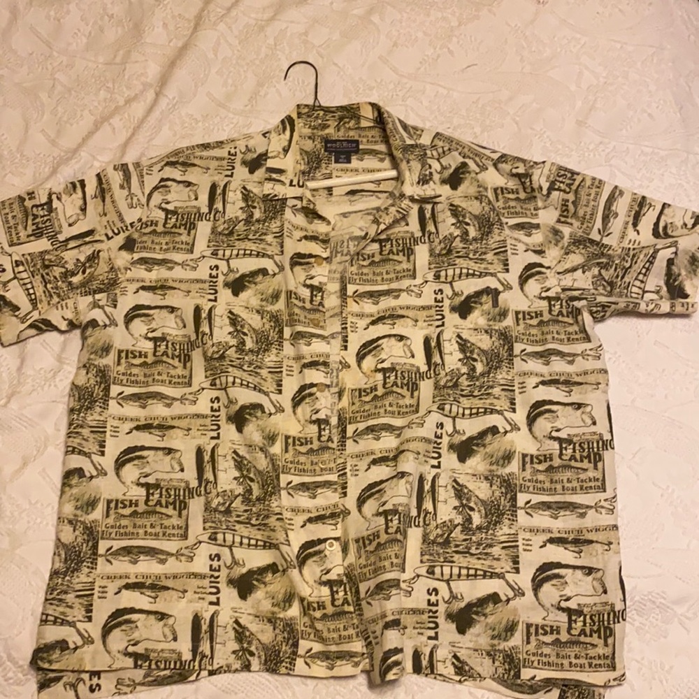 Fish print Button-down Shirt